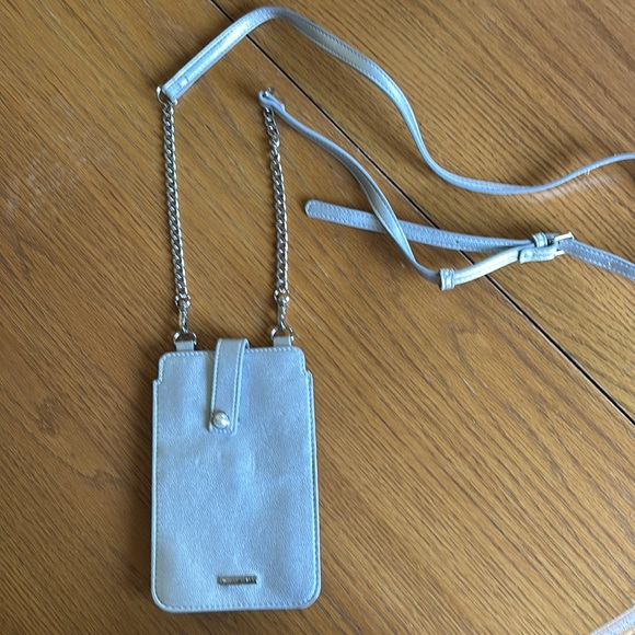 WHBM metallic silver crossbody & clutch phone bag - Picture 10 of 11